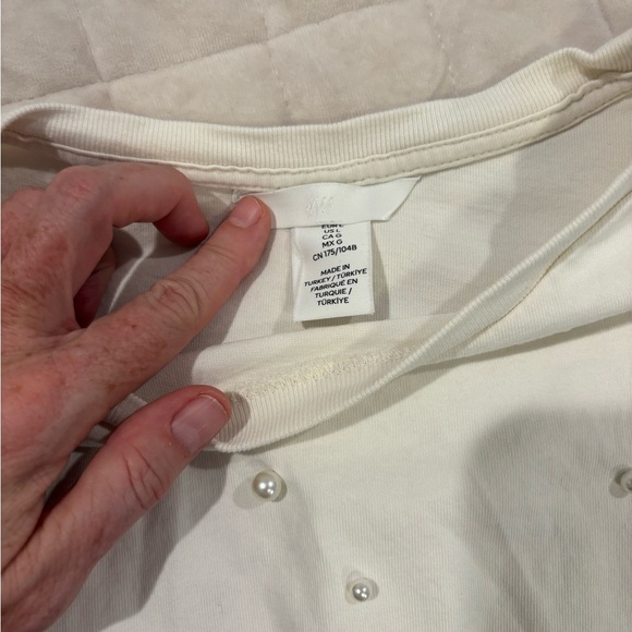 H&M Ivory Beaded Top - Picture 4 of 5